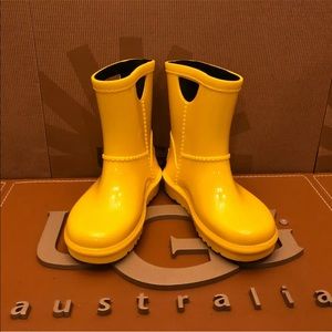 NEW TODDLER UGG RAHJEE LEMON YELLOW RAIN BOOTS